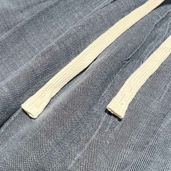 Buddha Stones Short d'été décontracté pour homme, taille élastique unie avec cordon de serrage et poches - image 10