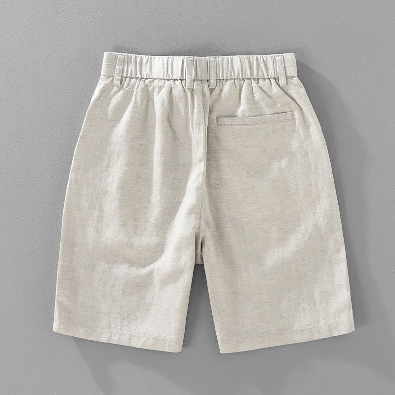 Buddha Stones Short d'été minimaliste décontracté pour homme, fermeture éclair et boutons, avec poches - image 1