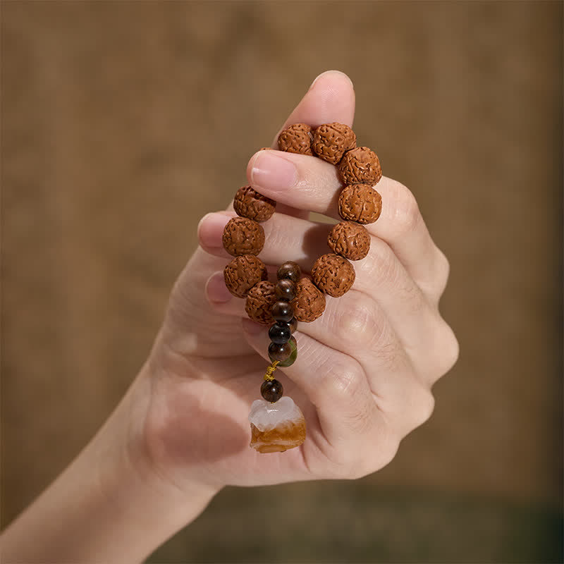 Buddha Stones Pendentif Lion Bodhi grillé au charbon de bois de graines de Vajra, perles de méditation tactiles pour la force - image 3