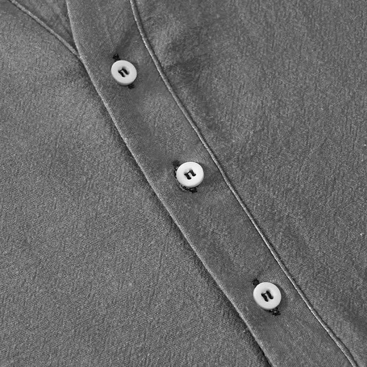 Buddha Stones Chemise à manches courtes et demi-boutonnée en coton blanc à motif floral pour homme - image 3