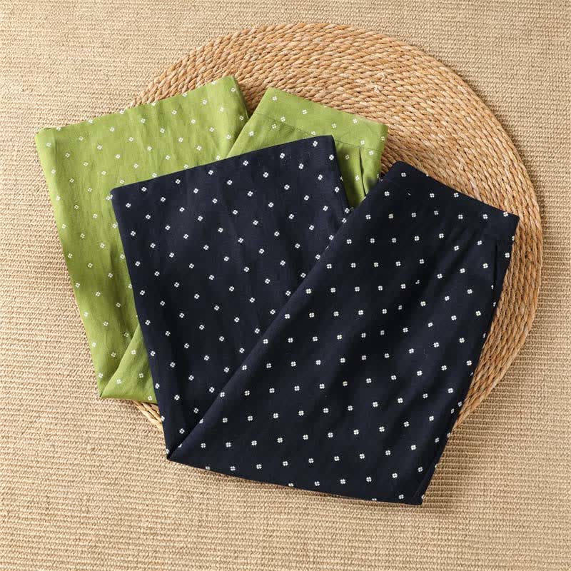 Buddha Stones Jupes d'été décontractées à pois vintage pour femmes avec poches - image 11
