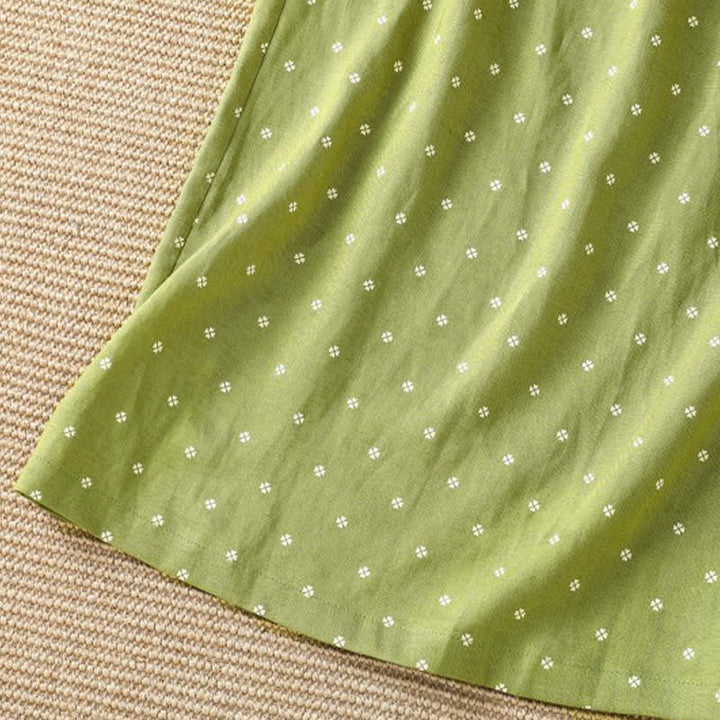 Buddha Stones Jupes d'été décontractées à pois vintage pour femmes avec poches - image 4