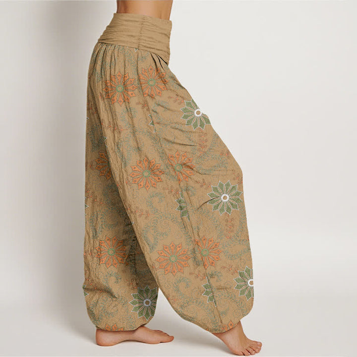 Buddha Stones Pantalon harem bohème en coton à motif mandala et vigne, taille élastique, pour femme - image 6