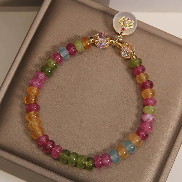Buddha Stones Bracelet de sagesse en tourmaline et calcédoine multicolores naturelles - image 8