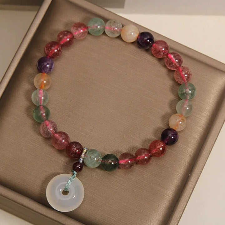 Buddha Stones Bracelet d'amour en calcédoine quartz fraise et boucle de paix - image 9