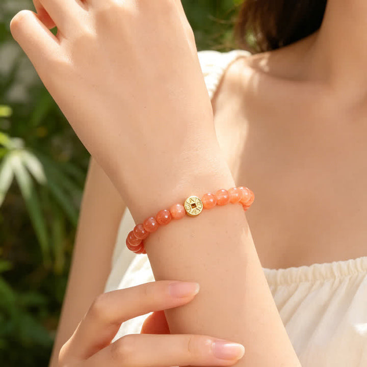 Buddha Stones Bracelet du bonheur en cuivre avec pierre œil de tigre naturelle et caractères Fu - image 27