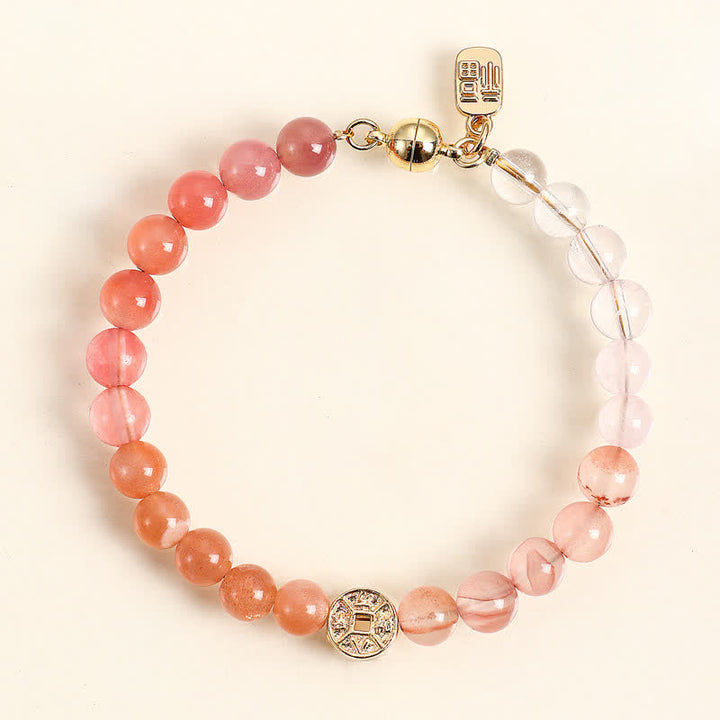 Buddha Stones Bracelet du bonheur en cuivre avec pierre œil de tigre naturelle et caractères Fu - Agate Yanyuan (Équilibre ♥ Harmonie) - image 23