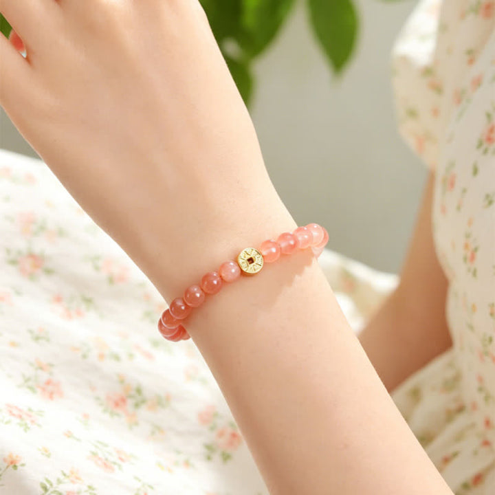 Buddha Stones Bracelet du bonheur en cuivre avec pierre œil de tigre naturelle et caractères Fu - image 25