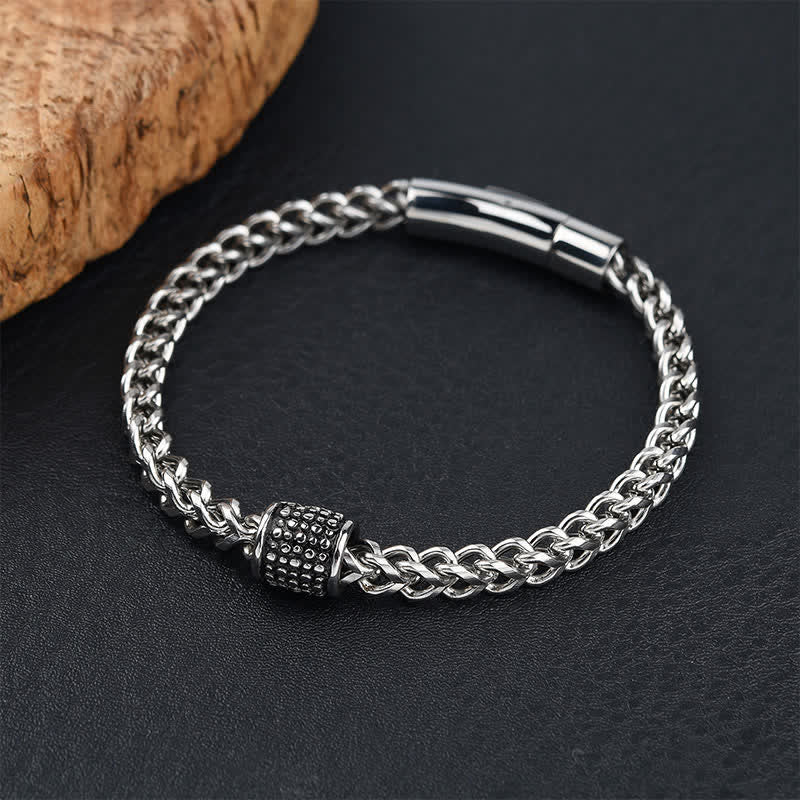 Buddha Stones Bracelet renforcé en chaîne tressée en acier titane - image 2