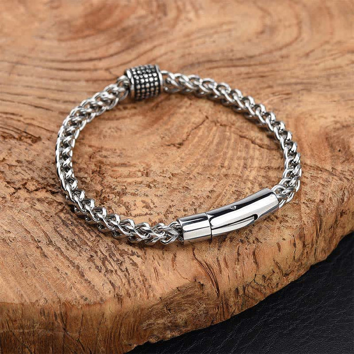 Buddha Stones Bracelet renforcé en chaîne tressée en acier titane - image 1