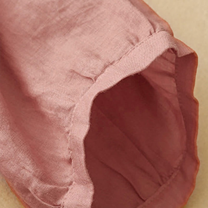 Chemise à manches trois-quarts pour femme, en mélange de matières, avec col rond et boutons, motif Buddha Stones - image 11