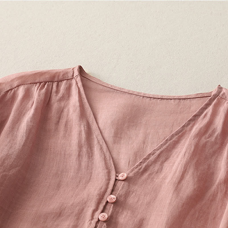 Chemise boutonnée pour femme avec broderie de Buddha Stones - image 24