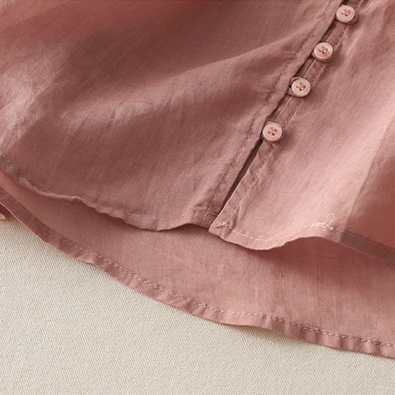 Chemise boutonnée pour femme avec broderie de Buddha Stones - image 24