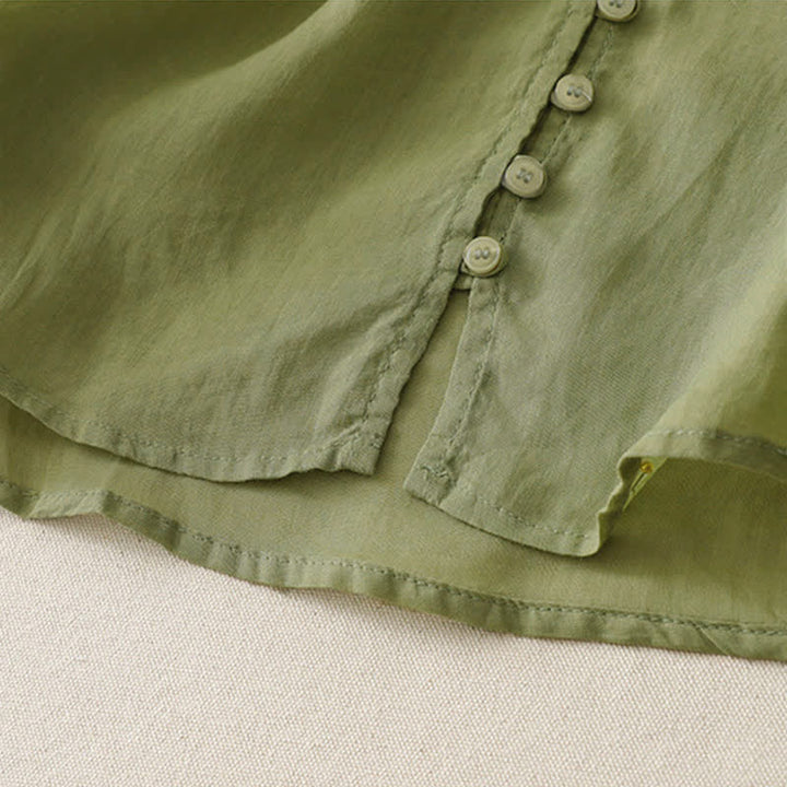 Chemise boutonnée pour femme avec broderie de Buddha Stones - image 4