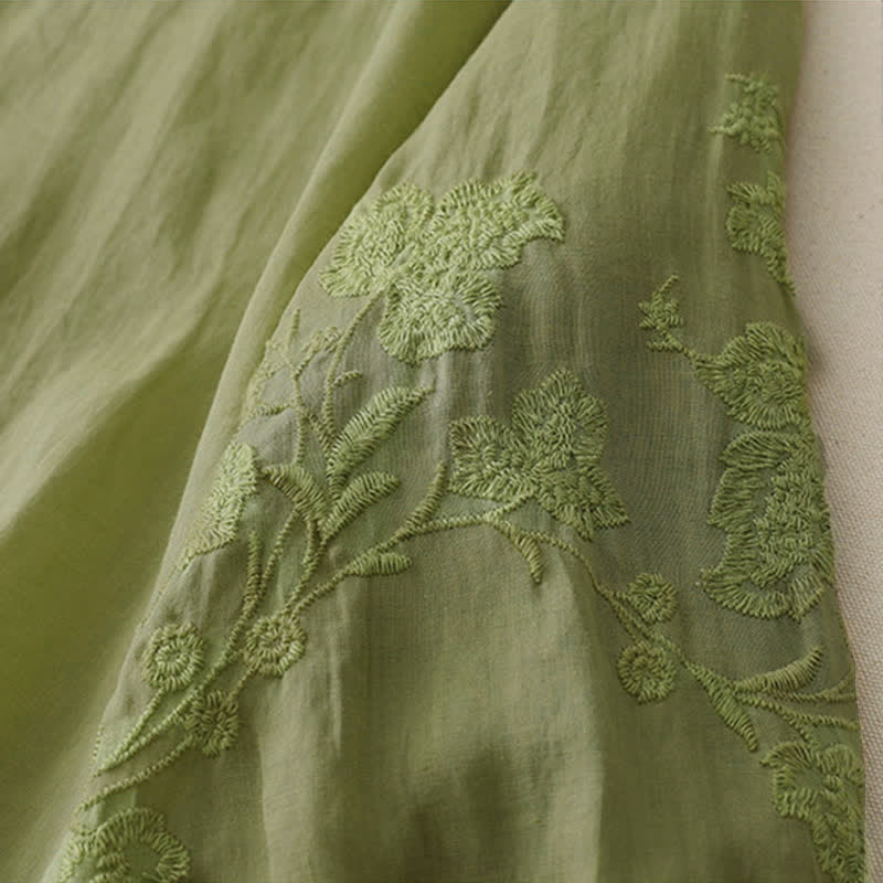 Chemise boutonnée pour femme avec broderie de Buddha Stones - image 4