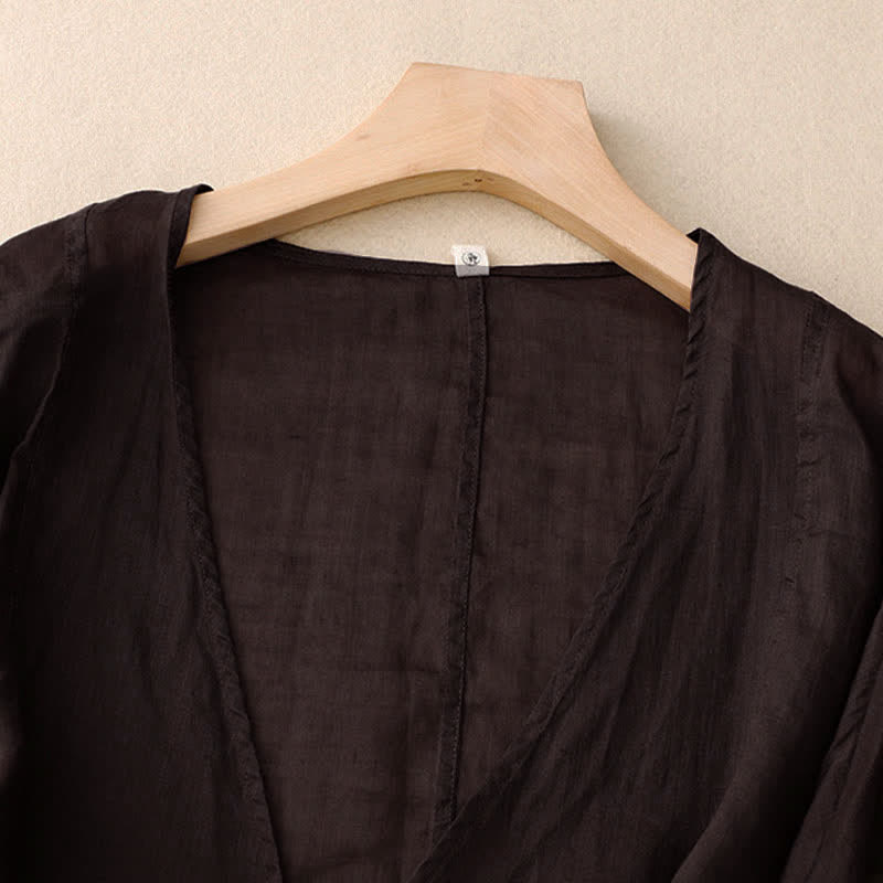 Kimono d'été uni à manches longues et lacets, imprimé de Buddha Stones , pour femme - image 13