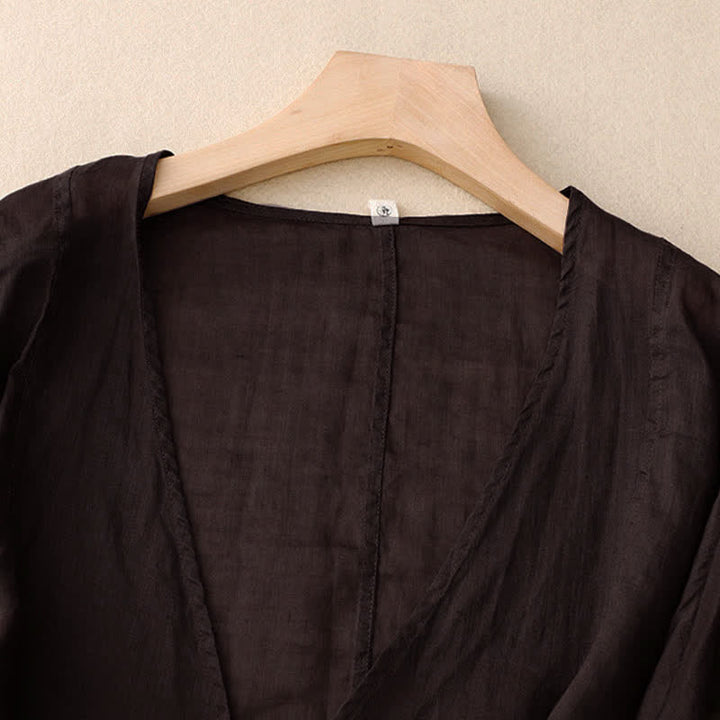 Kimono d'été uni à manches longues et lacets, imprimé de Buddha Stones , pour femme - image 13