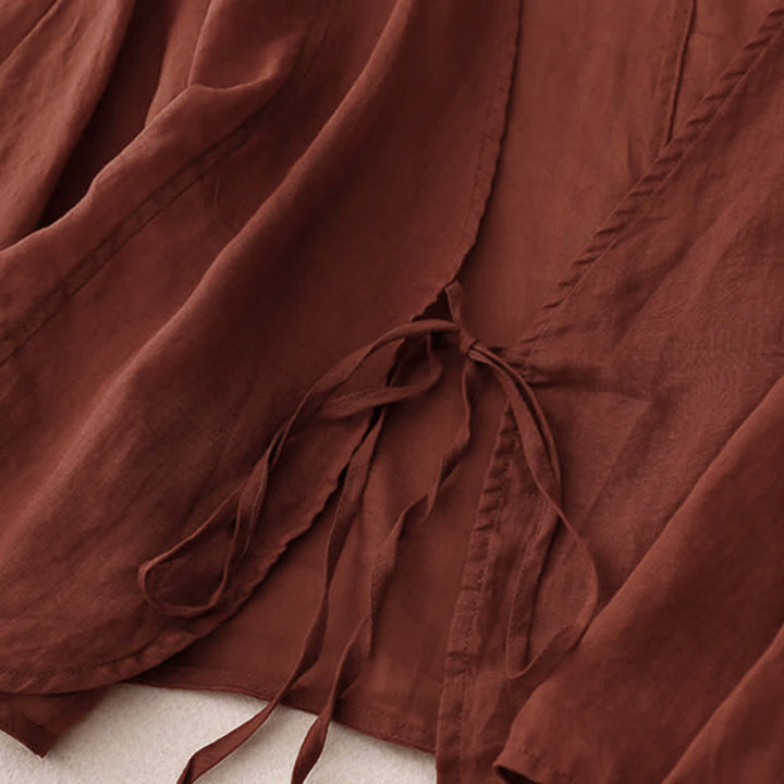 Kimono d'été uni à manches longues et lacets, imprimé de Buddha Stones , pour femme - image 2