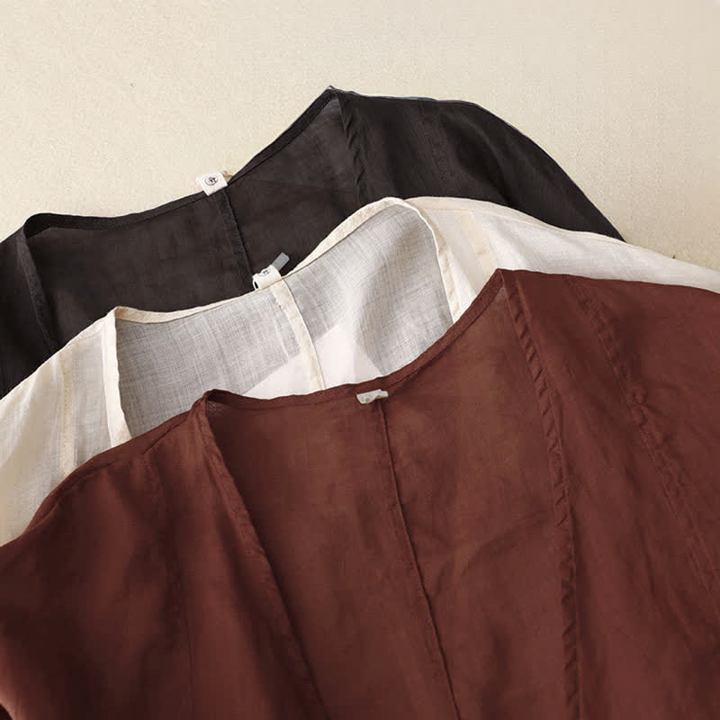 Kimono d'été uni à manches longues et lacets, imprimé de Buddha Stones , pour femme - image 19