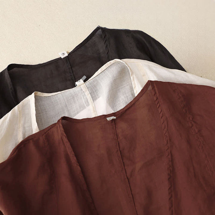 Kimono d'été uni à manches longues et lacets, imprimé de Buddha Stones , pour femme - image 19