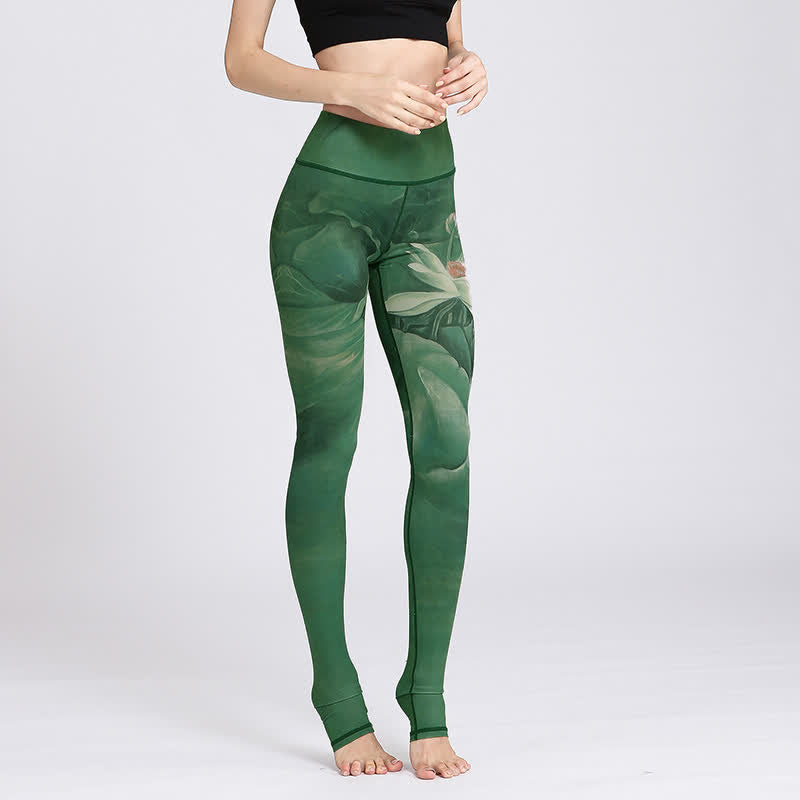 Pantalon de yoga imprimé Buddha Stones Lotus Flower pour femme - image 1