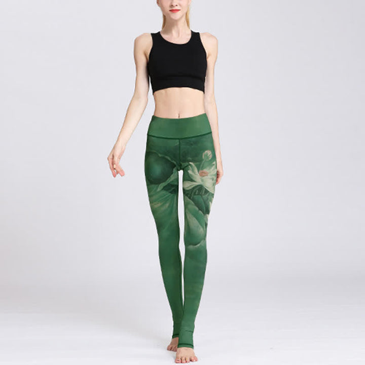 Pantalon de yoga imprimé Buddha Stones Lotus Flower pour femme - image 5