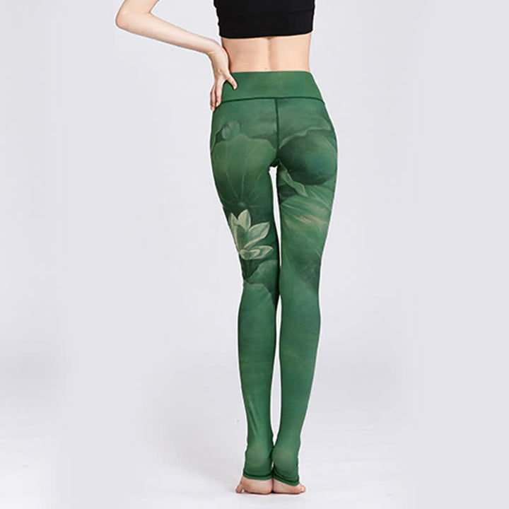 Pantalon de yoga imprimé Buddha Stones Lotus Flower pour femme - image 2