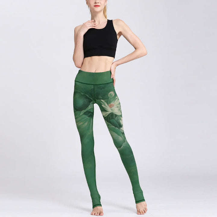 Pantalon de yoga imprimé Buddha Stones Lotus Flower pour femme - image 3
