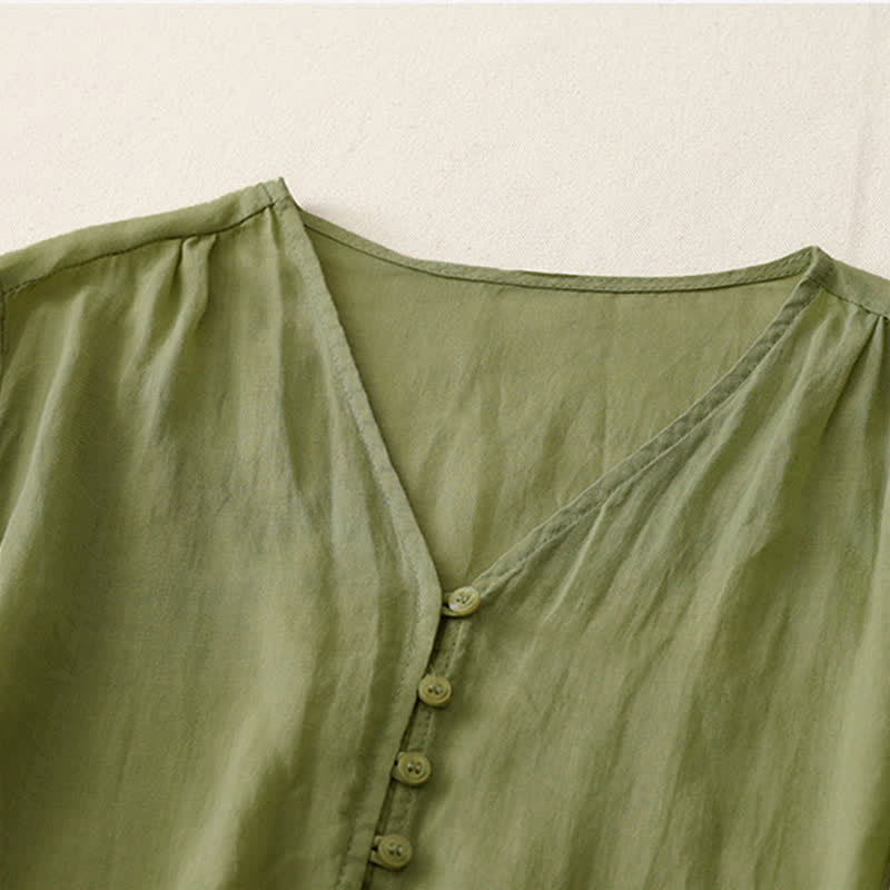 Chemise boutonnée pour femme avec broderie de Buddha Stones - image 1