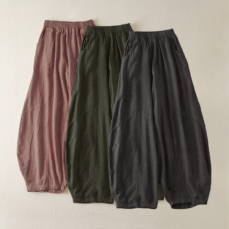 Pantalon harem femme Buddha Stones , coupe ample et droite, longueur 7-8, avec poches - image 17