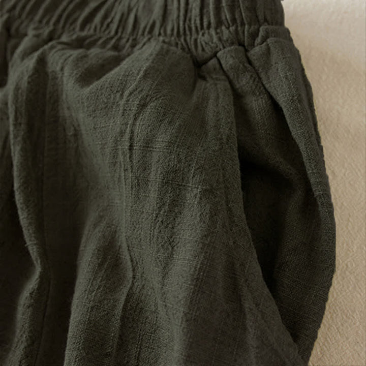 Pantalon harem femme Buddha Stones , coupe ample et droite, longueur 7-8, avec poches - image 12