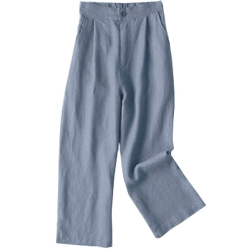 Pantalon large pour femme Buddha Stones Commute, couleur unie, longueur 7-8, avec poches - Bleu acier clair - US12，UK/AU16，EU44 (3XL) - image 19