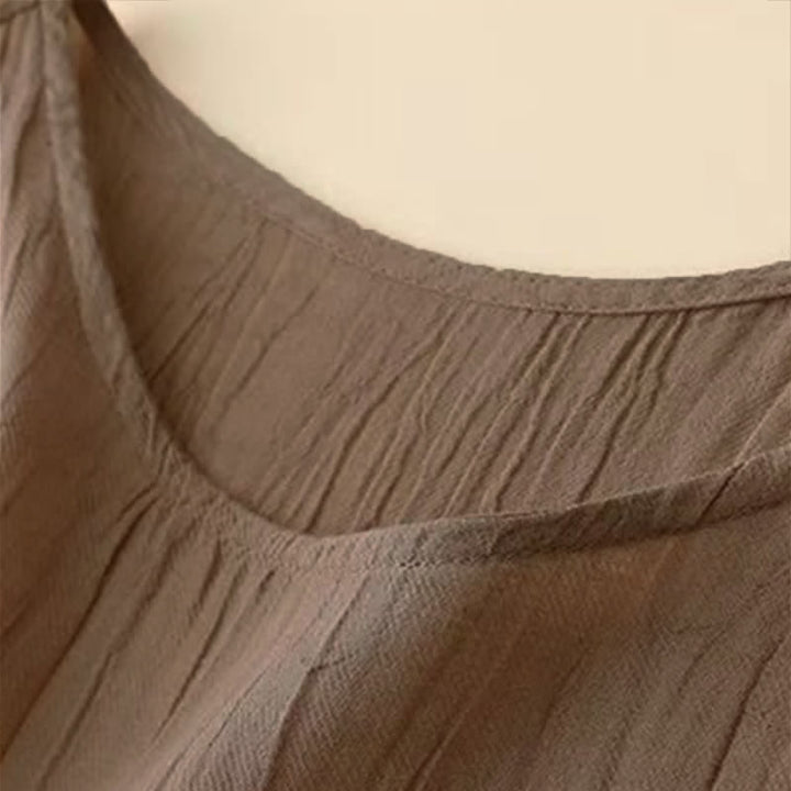 Robe midi sans manches à taille élastiquée et cordon de serrage, ornée de Buddha Stones et confectionnée à la main. - image 2