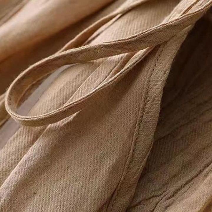 Robe midi sans manches à taille élastiquée et cordon de serrage, ornée de Buddha Stones et confectionnée à la main. - image 4