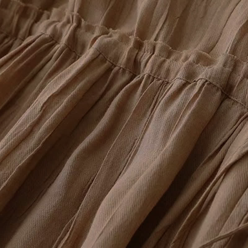 Robe midi sans manches à taille élastiquée et cordon de serrage, ornée de Buddha Stones et confectionnée à la main. - image 3