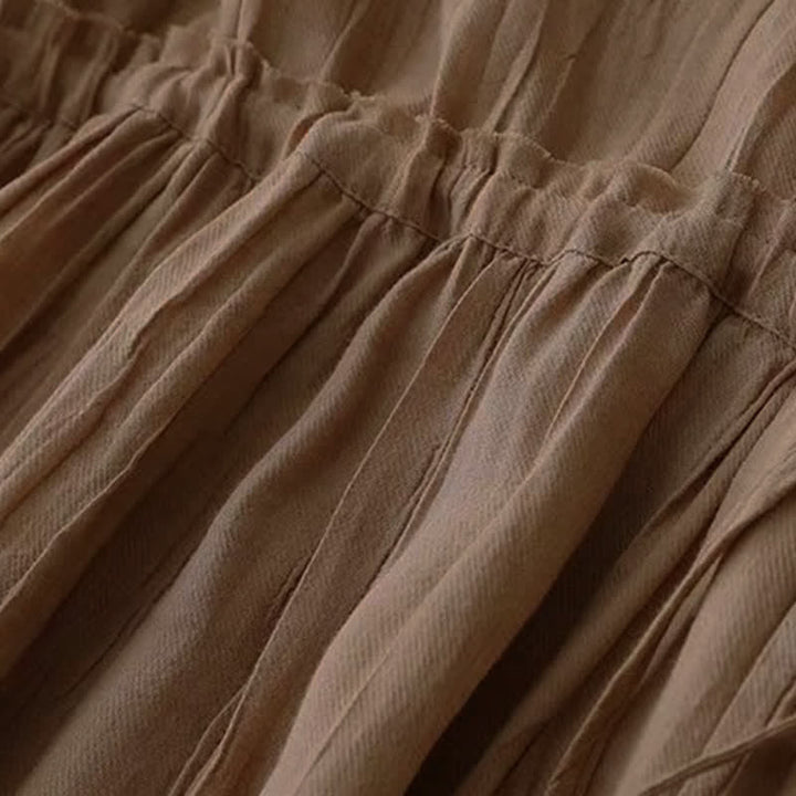 Robe midi sans manches à taille élastiquée et cordon de serrage, ornée de Buddha Stones et confectionnée à la main. - image 3