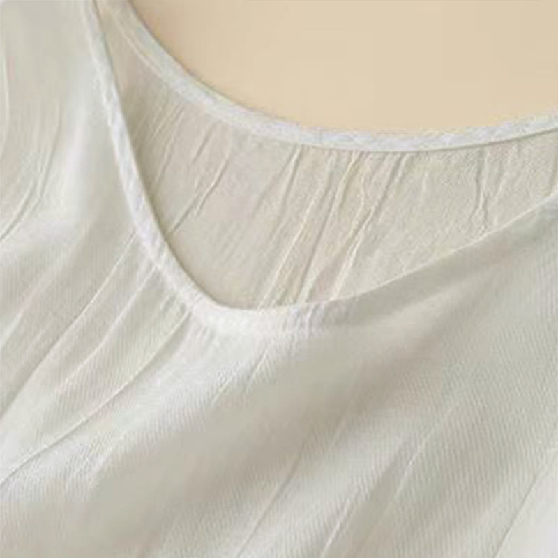 Robe midi sans manches à taille élastiquée et cordon de serrage, ornée de Buddha Stones et confectionnée à la main. - image 9