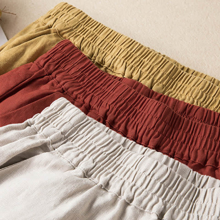 Pantalon large pour femme, couleur unie, style décontracté, avec poches, motif Buddha Stones - image 32