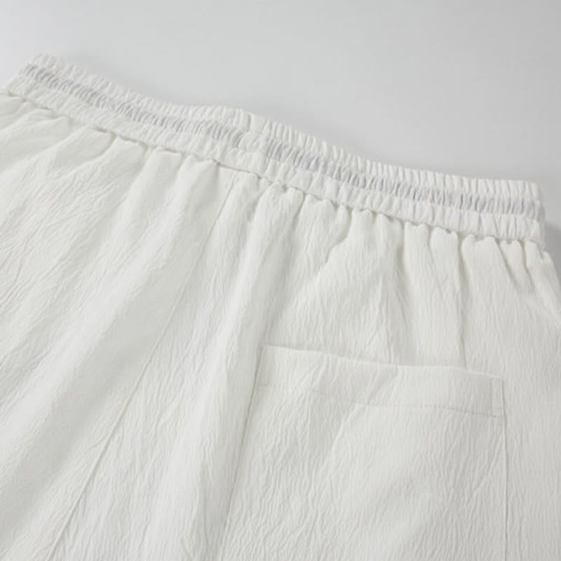 Buddha Stones Short d'été décontracté pour homme, style Tang, brodé de grues et de nuages ​​porte-bonheur, avec poches - image 11