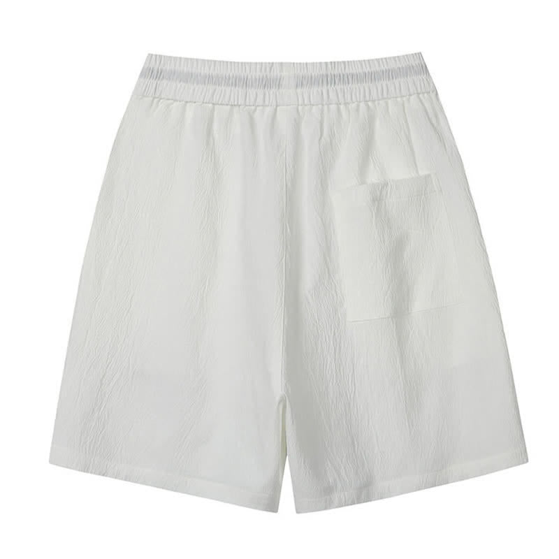 Buddha Stones Short d'été décontracté pour homme, style Tang, brodé de grues et de nuages ​​porte-bonheur, avec poches - image 7