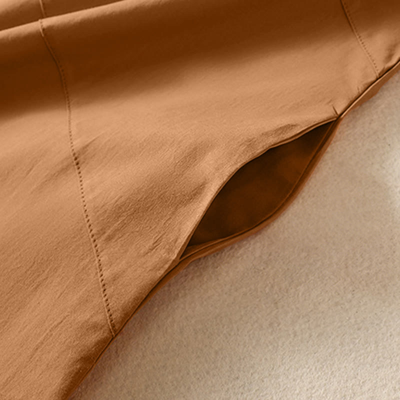 Buddha Stones Robe d'été élégante, minimaliste et unie sans manches pour femme, avec poche - image 15