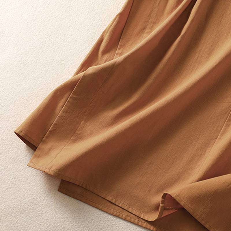 Buddha Stones Robe d'été élégante, minimaliste et unie sans manches pour femme, avec poche - image 17