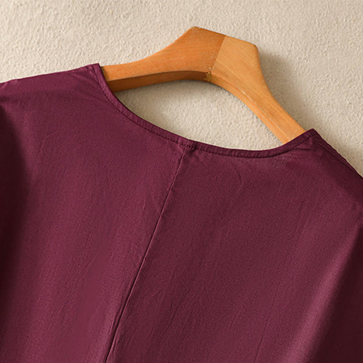 Buddha Stones Robe d'été élégante, minimaliste et unie sans manches pour femme, avec poche - image 6