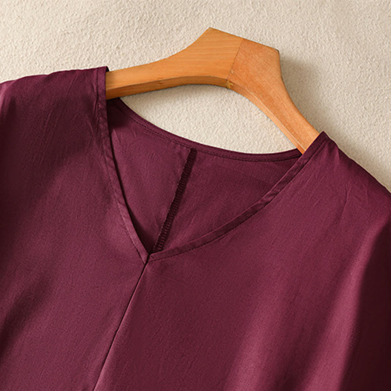Buddha Stones Robe d'été élégante, minimaliste et unie sans manches pour femme, avec poche - image 5