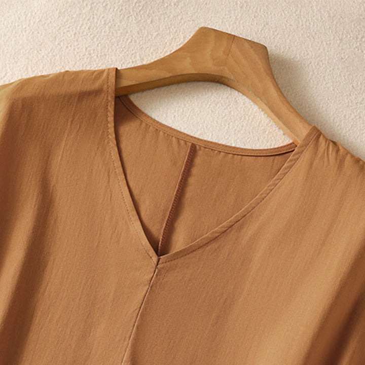 Buddha Stones Robe d'été élégante, minimaliste et unie sans manches pour femme, avec poche - image 12
