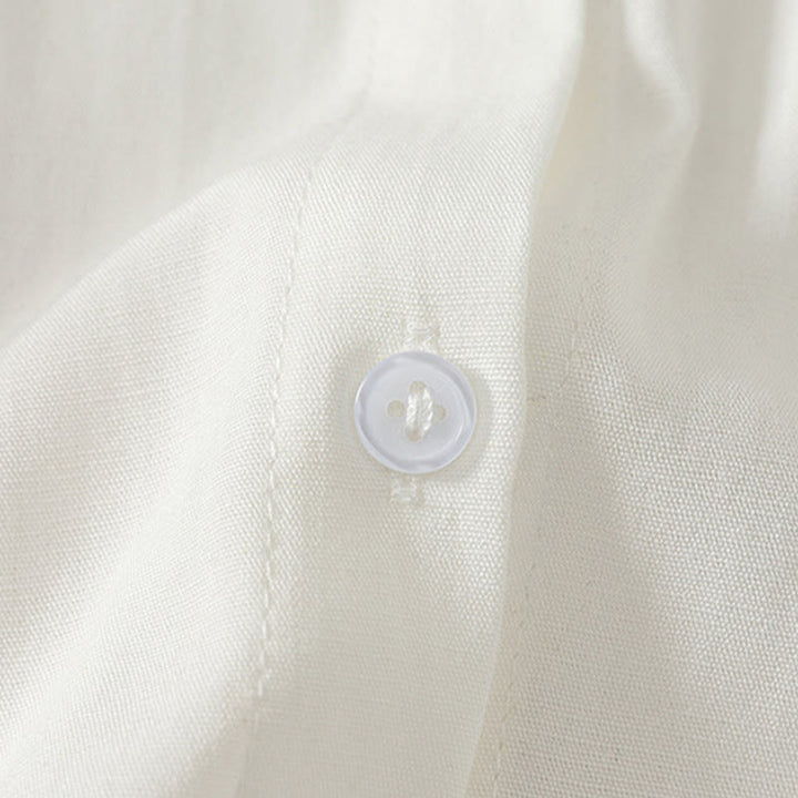 Buddha Stones Chemises à manches courtes boutonnées unies pour femmes, style minimaliste décontracté d'été - image 9