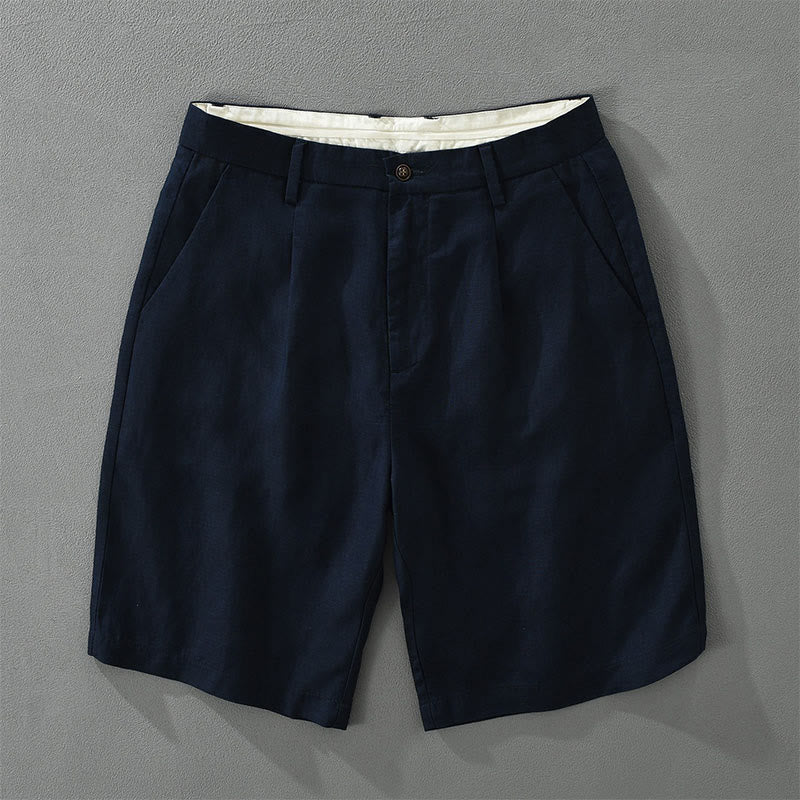 Buddha Stones Short d'été minimaliste à jambes larges, coupe ample, fermeture éclair et poche pour homme - Marine - US/UK/AU42，EU52 (3XL) - image 1