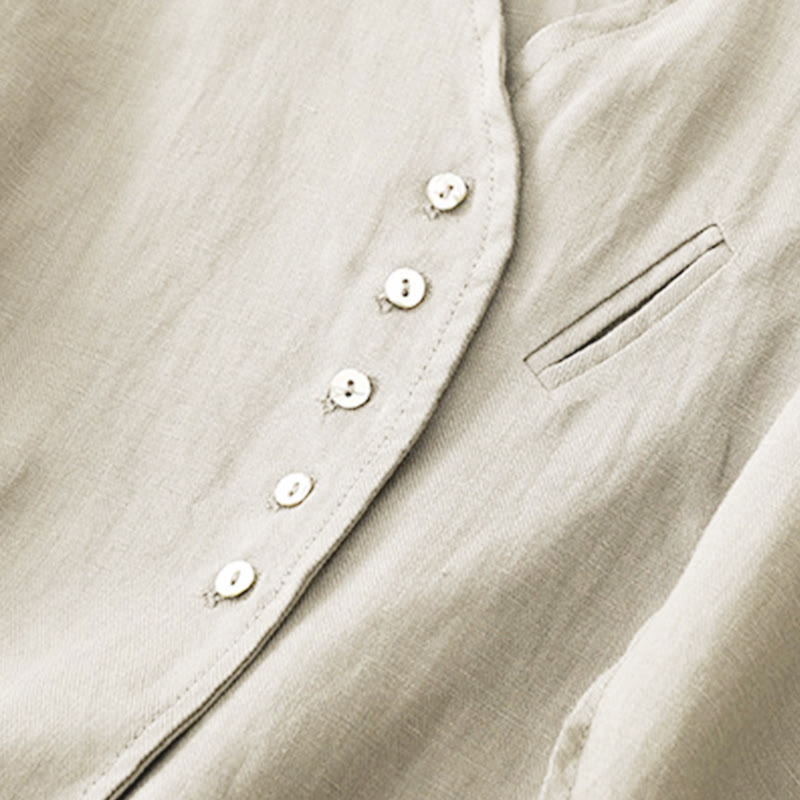 Buddha Stones Débardeur uni à col en V, style minimaliste et décontracté, pour femme. Chemise sans manches. - image 4