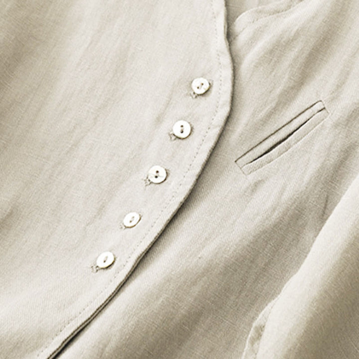 Buddha Stones Débardeur uni à col en V, style minimaliste et décontracté, pour femme. Chemise sans manches. - image 4