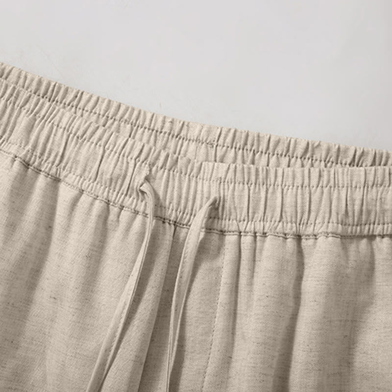 Buddha Stones Short d'été minimaliste décontracté pour homme, à cordon de serrage, uni, avec poche - image 1